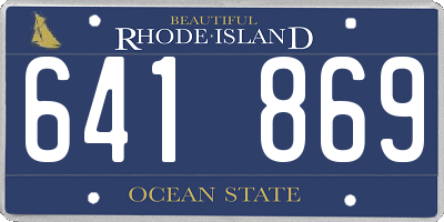 RI license plate 641869