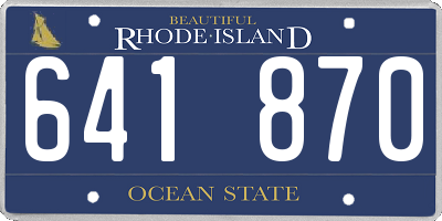 RI license plate 641870