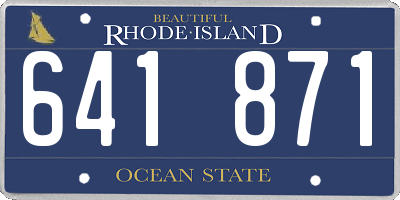 RI license plate 641871