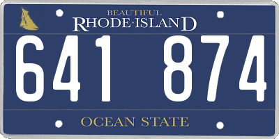 RI license plate 641874
