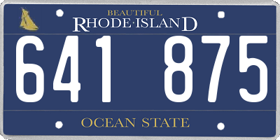 RI license plate 641875