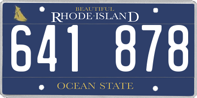 RI license plate 641878