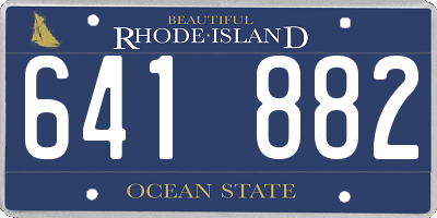 RI license plate 641882