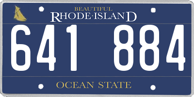 RI license plate 641884