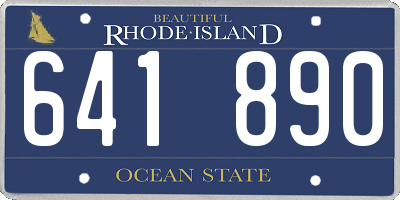 RI license plate 641890
