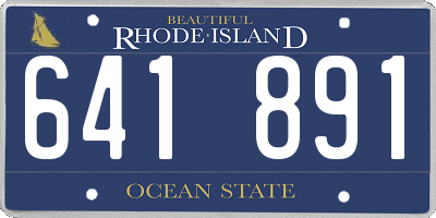 RI license plate 641891