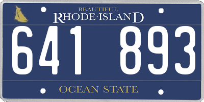 RI license plate 641893