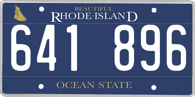 RI license plate 641896