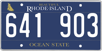 RI license plate 641903