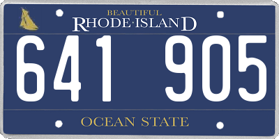 RI license plate 641905