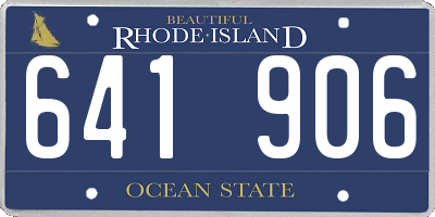 RI license plate 641906