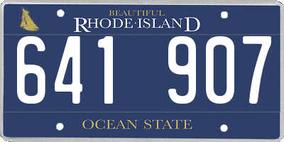 RI license plate 641907