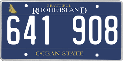RI license plate 641908