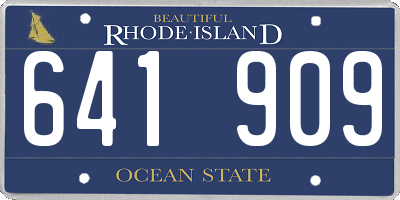 RI license plate 641909