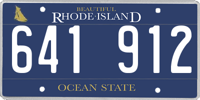 RI license plate 641912
