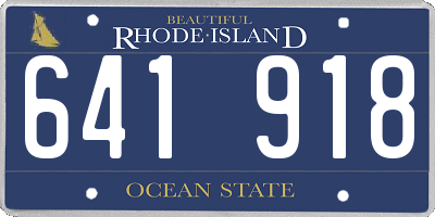 RI license plate 641918