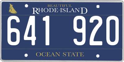 RI license plate 641920