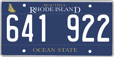 RI license plate 641922