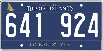 RI license plate 641924