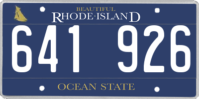 RI license plate 641926