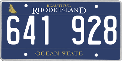 RI license plate 641928
