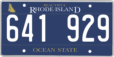 RI license plate 641929
