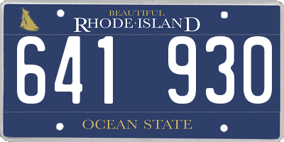 RI license plate 641930
