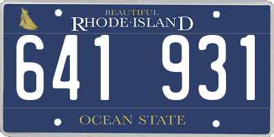 RI license plate 641931