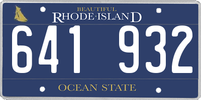 RI license plate 641932