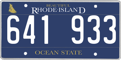RI license plate 641933