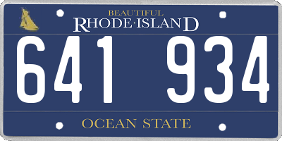 RI license plate 641934