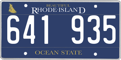 RI license plate 641935