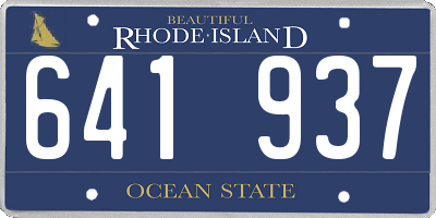 RI license plate 641937