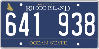 RI license plate 641938