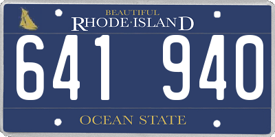 RI license plate 641940