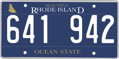 RI license plate 641942