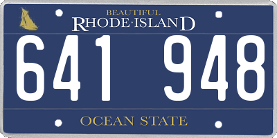 RI license plate 641948
