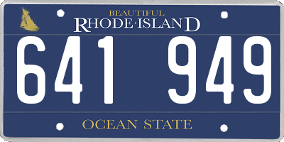RI license plate 641949