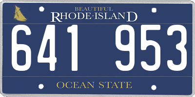 RI license plate 641953