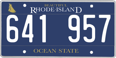 RI license plate 641957