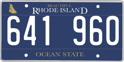 RI license plate 641960