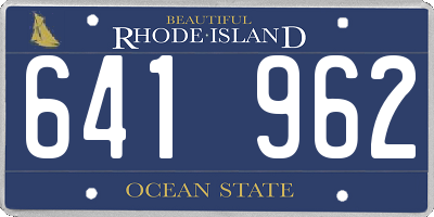 RI license plate 641962