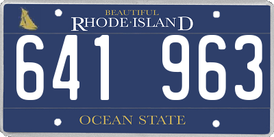 RI license plate 641963