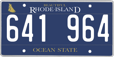 RI license plate 641964
