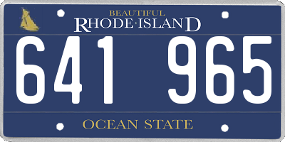 RI license plate 641965