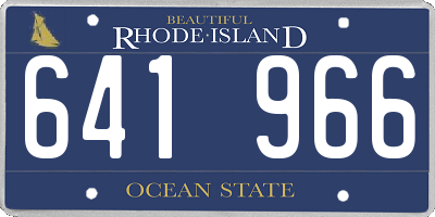 RI license plate 641966