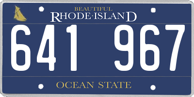RI license plate 641967