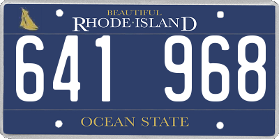 RI license plate 641968