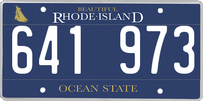RI license plate 641973