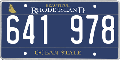 RI license plate 641978
